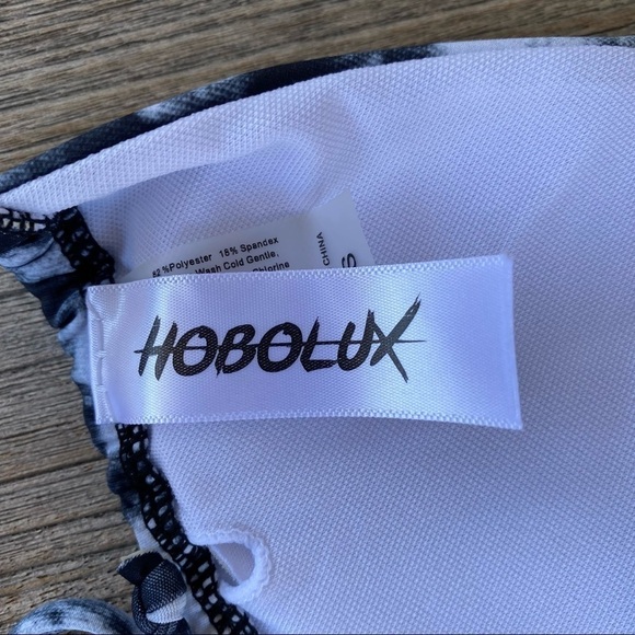 Hobolux Maddie Munson Ta Die For Hobokini String Bikini Small Blk Wht Tie Dye - Picture 6 of 11